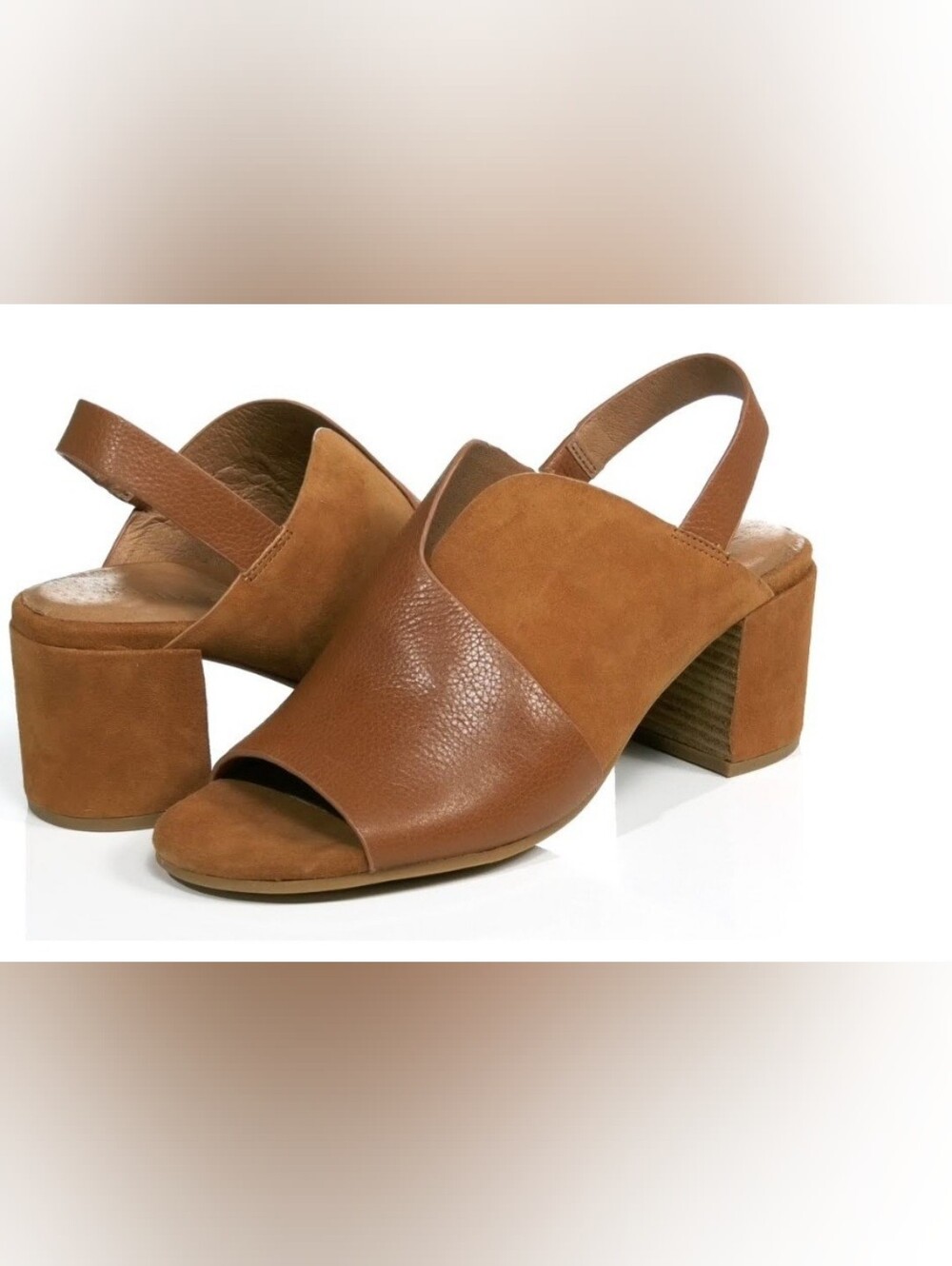 Gentle Souls by Kenneth Cole Women's Charlene Hooded Heeled Sandal, Cognac